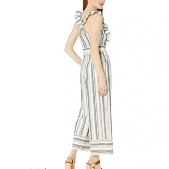 Ella Moss Jumpsuit Ophelia Striped Blue Jumpsuit Size Medium New - Picture 2 of 13